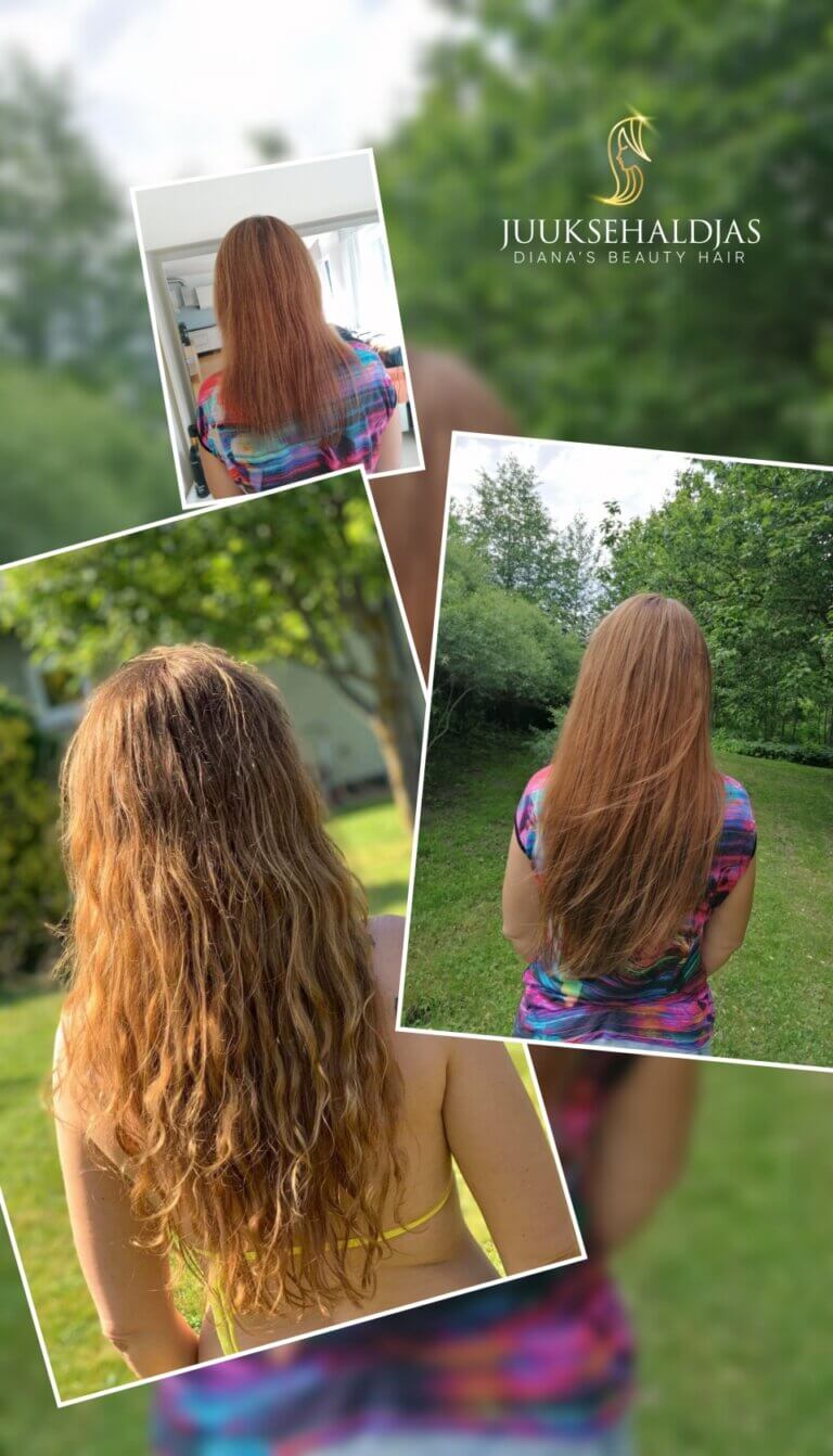 juuksepikendused 100 salku, 45cm-55cm. Laines.